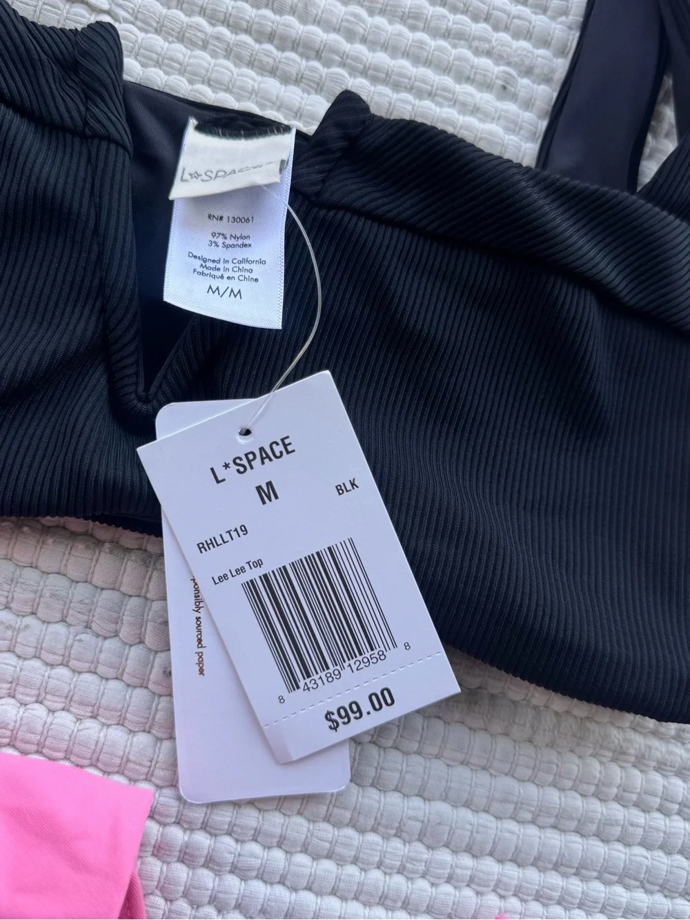 L*SPACE Black & Pink Bikini Set NWT | Lee Lee Top & Kiki Tanga Bottom